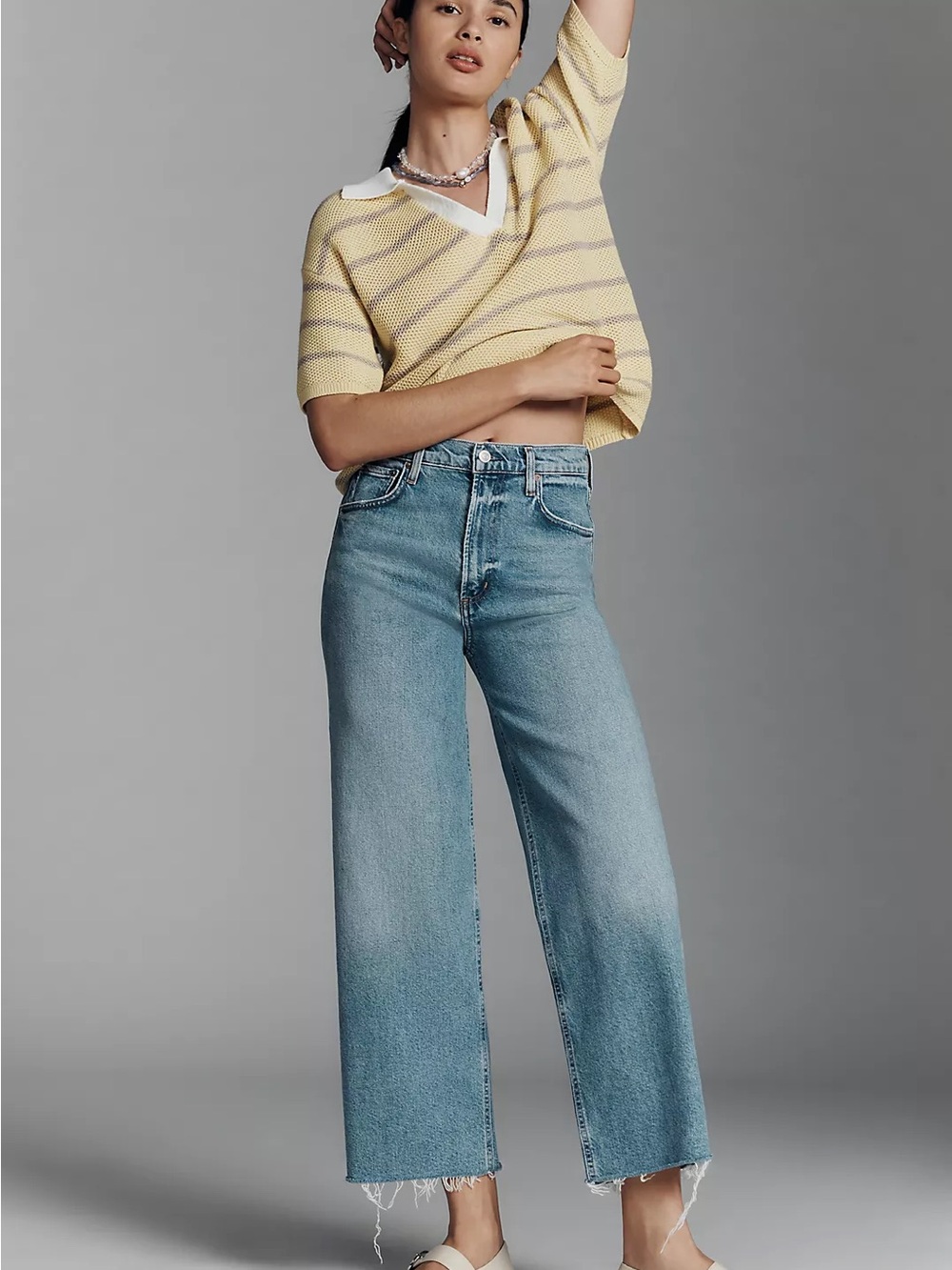 Agolde Ren High-Rise Crop Wide Leg Jeans